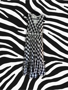 J.Crew Black & White Gingham Midi Dress | Classic Preppy | Size 0